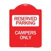 Signmission Designer Series Sign-Campers Only, Red & White Aluminum Architectural Sign, 18" x 24", RW-1824-24289 A-DES-RW-1824-24289